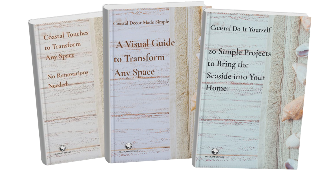 Transformação Costeira Completa, obtenha estes 3 guias e transforme a sua casa num refúgio com inspiração marítima 1 Complete Coastal Transformation Get all 3 guides and turn your home into a beach-inspired haven