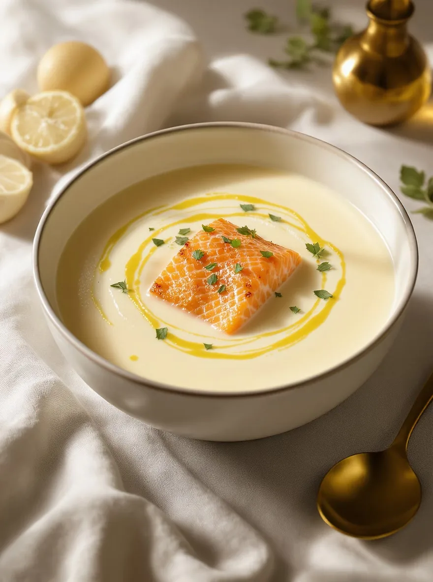 Creamy salmon soup, Northern Europe ritual
