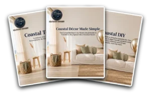 The 3 Home & Decor guides together: Coastal Touches, Coastal DIY and Coastal Décor Made Simple. 170 pages in total, everything you need from your first small change to a complete coastal home. €67 instead of €88.80, instant download.